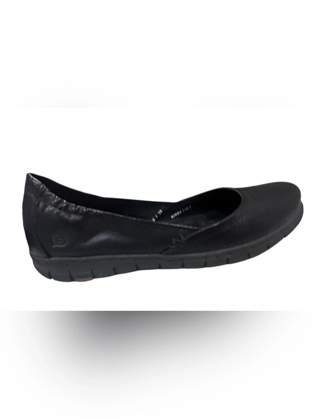 Women’s BORN Black Leather Flats Loafers Slip On Shoes Size 8